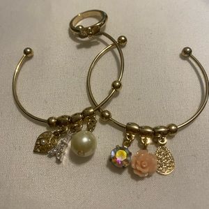 Charm bracelets and ring